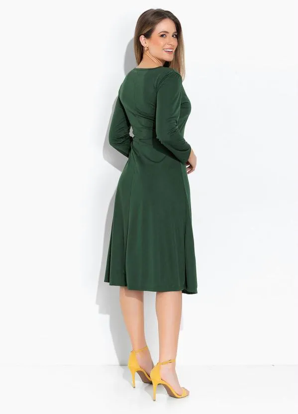 Rosalie - Vestido Verde Militar Franzido 5