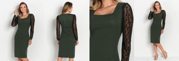 Vestido Verde Militar Manga