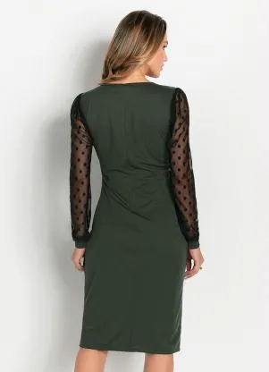 Rosalie - Vestido Verde Militar Manga - ROSALIE