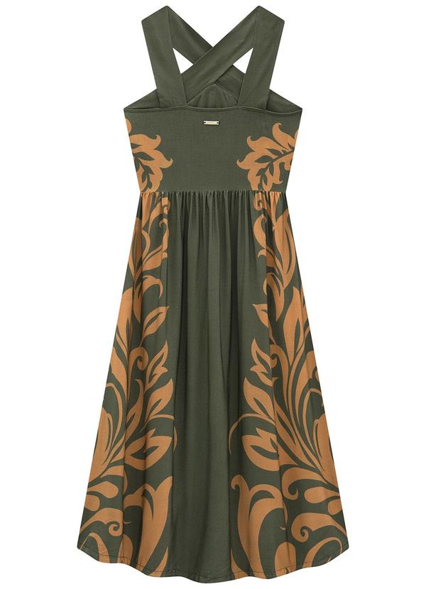 Enfim - Vestido Verde Militar Midi Arabescos 2