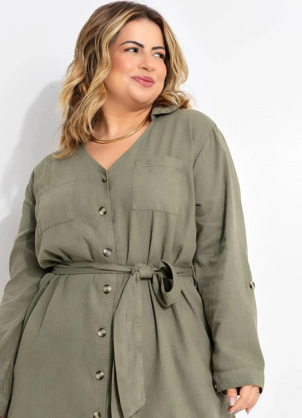 Quintess - Vestido Verde Oliva em Jeans 5