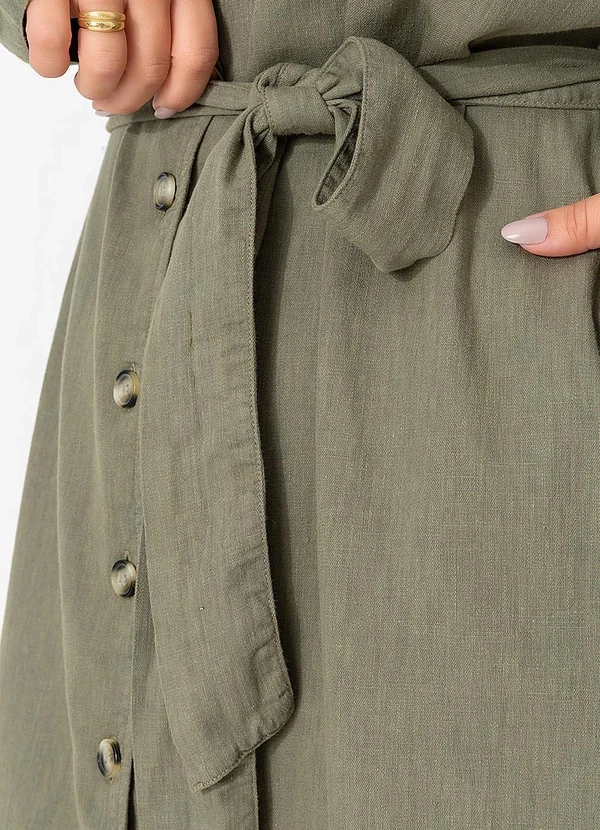 Quintess - Vestido Verde Oliva em Jeans