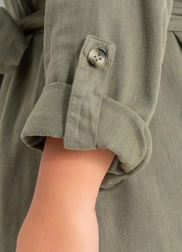 Quintess - Vestido Verde Oliva em Jeans 15