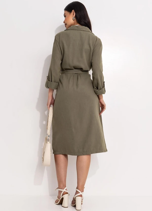 Quintess - Vestido Verde Oliva em Jeans 13