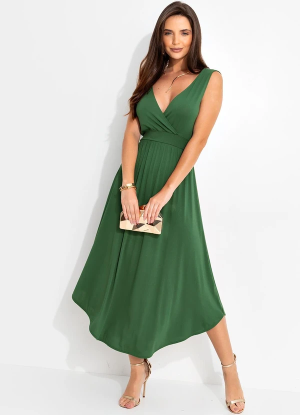 Quintess - Vestido Verde Oliva em Malha de Viscose 3