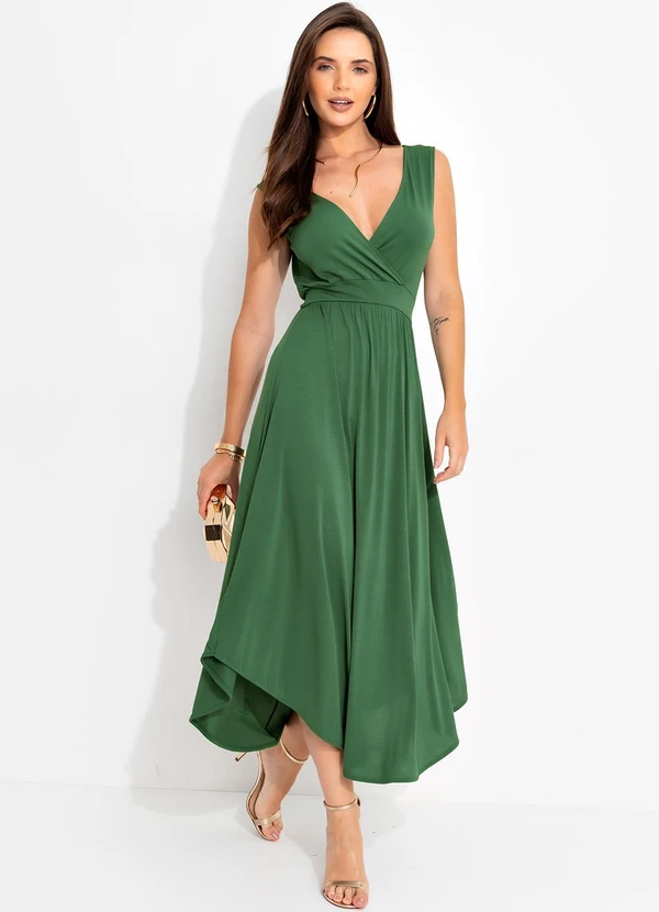 Quintess - Vestido Verde Oliva em Malha de Viscose 5