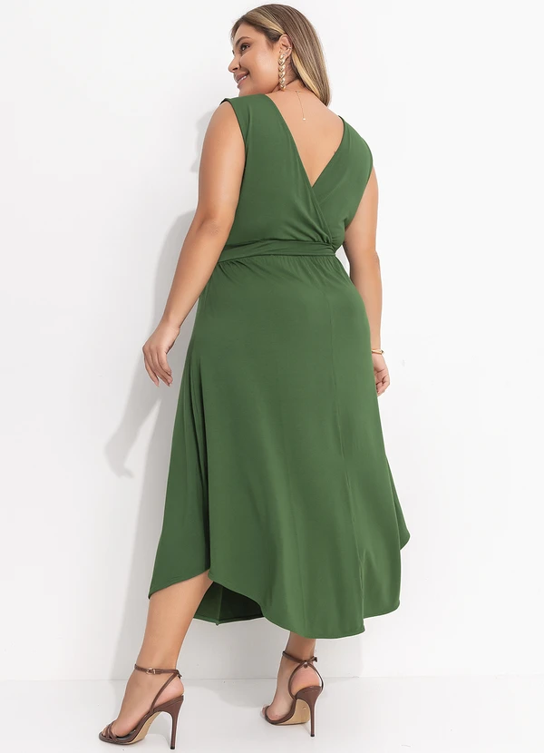 Quintess - Vestido Verde Oliva em Malha de Viscose 9