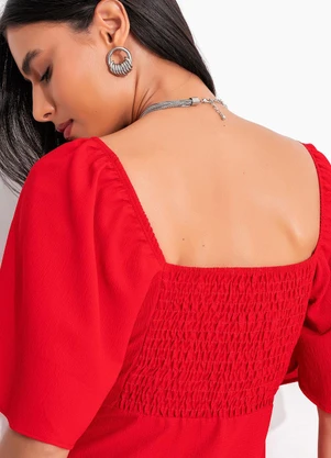 Quintess - Vestido Vermelho em Crepe Plano - QUINTESS