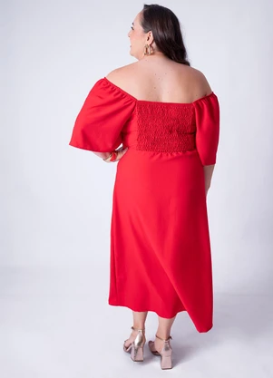 Quintess - Vestido Vermelho em Crepe Plano - QUINTESS