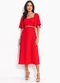 Quintess - Vestido Vermelho em Crepe Plano - variação: Vermelho