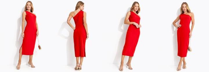 Vestido Vermelho em Malha Crepe