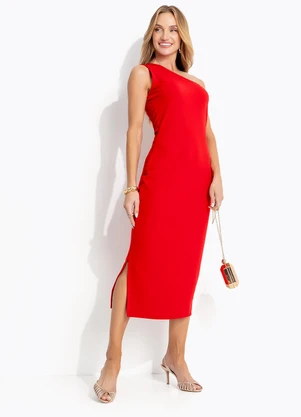 Quintess - Vestido Vermelho em Malha Crepe - QUINTESS