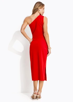 Quintess - Vestido Vermelho em Malha Crepe - QUINTESS