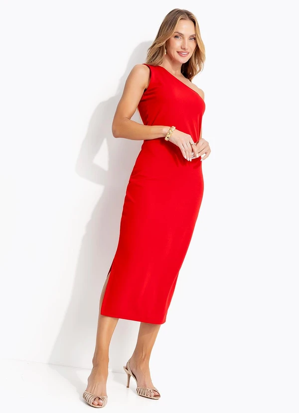 Quintess - Vestido Vermelho em Malha Crepe 3