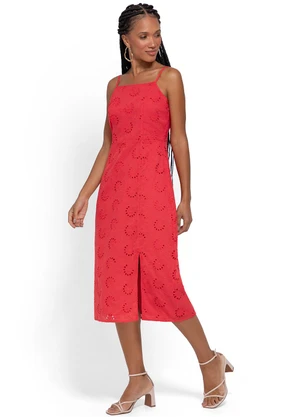 Enfim - Vestido Vermelho Mídi em Laíse - ENFIM