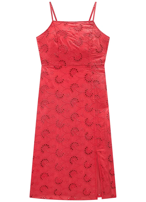Enfim - Vestido Vermelho Mídi em Laíse 2