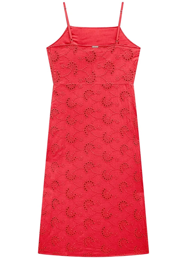 Enfim - Vestido Vermelho Mídi em Laíse 3