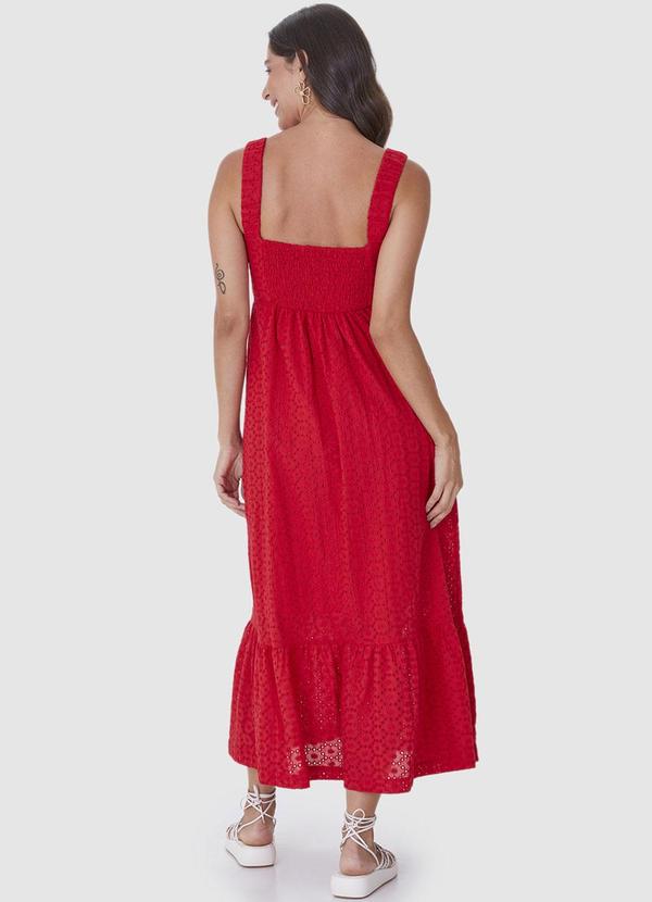 Malwee - Vestido Vermelho Midi Evasê em Laíse 2