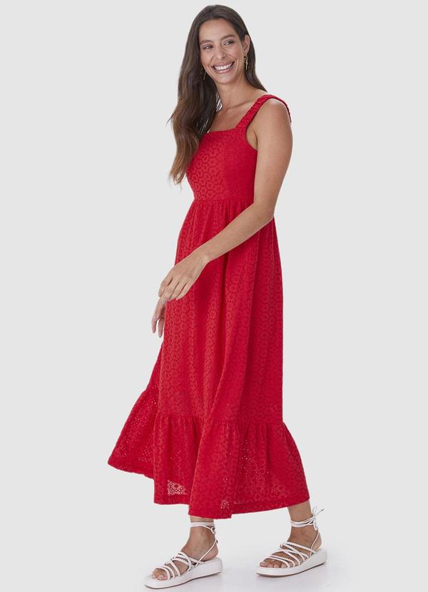Malwee - Vestido Vermelho Midi Evasê em Laíse 3