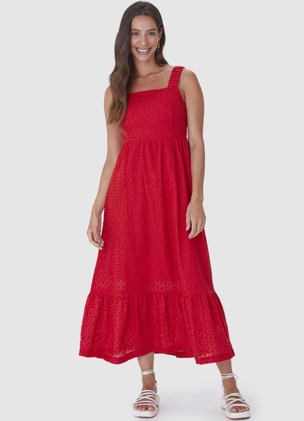 Malwee - Vestido Vermelho Midi Evasê em Laíse 4