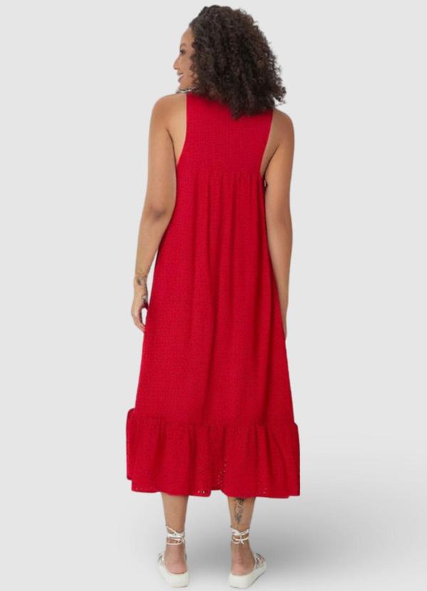 Malwee - Vestido Vermelho Midi Evasê em Laíse 8