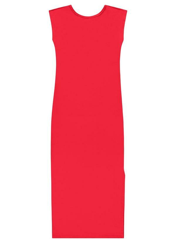 Enfim - Vestido Vermelho Mídi Justo