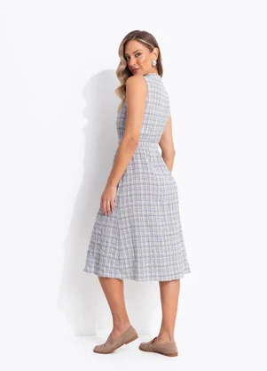 Quintess - Vestido Vichy Verde em Gaze - QUINTESS