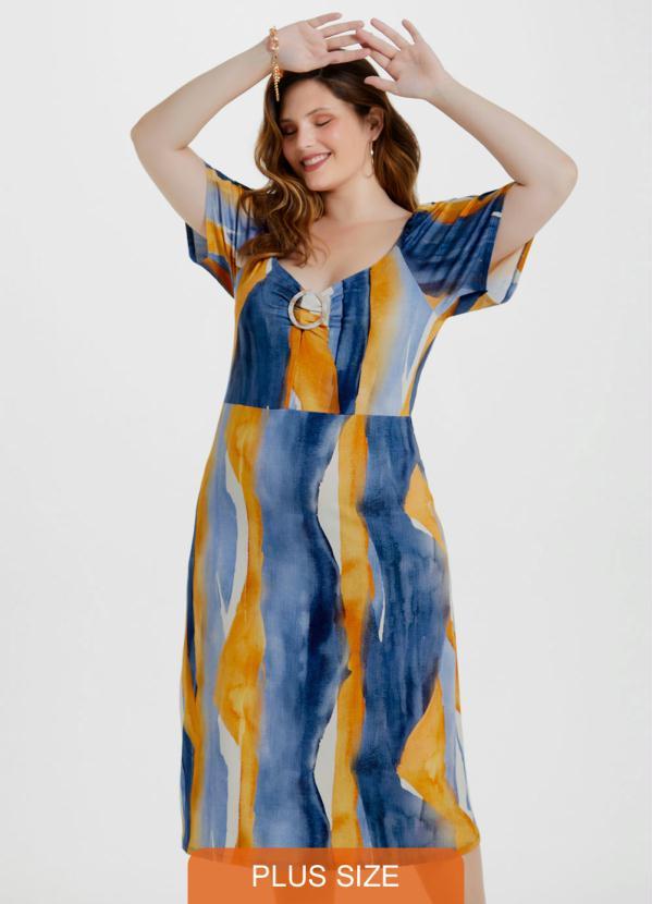 Lunender Mais Mulher - Vestido Viscose com Elastano Azul 4