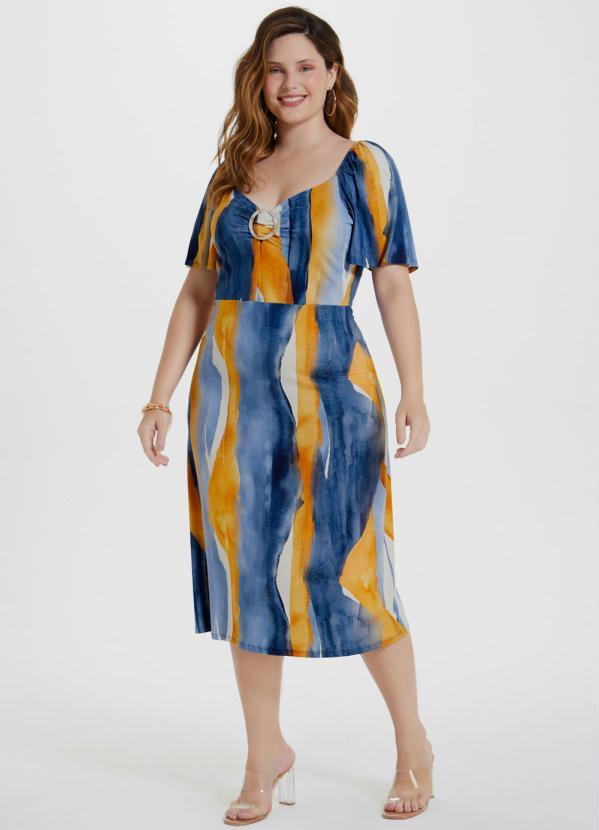 Lunender Mais Mulher - Vestido Viscose com Elastano Azul 2