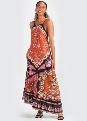 Farm - Vestido Viscose Doce Manha Preto - FARM