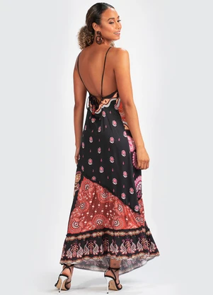 Farm - Vestido Viscose Doce Manha Preto - FARM