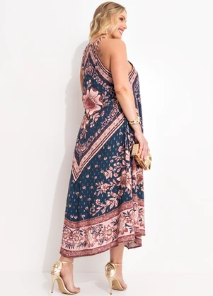 Farm - Vestido Viscose Jardim Boho Azul - FARM
