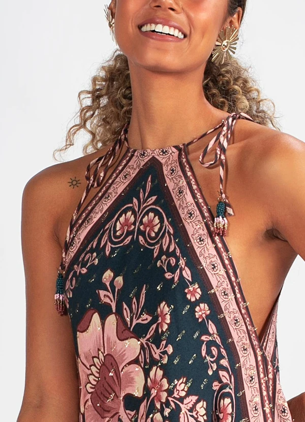 Farm - Vestido Viscose Jardim Boho Azul 8