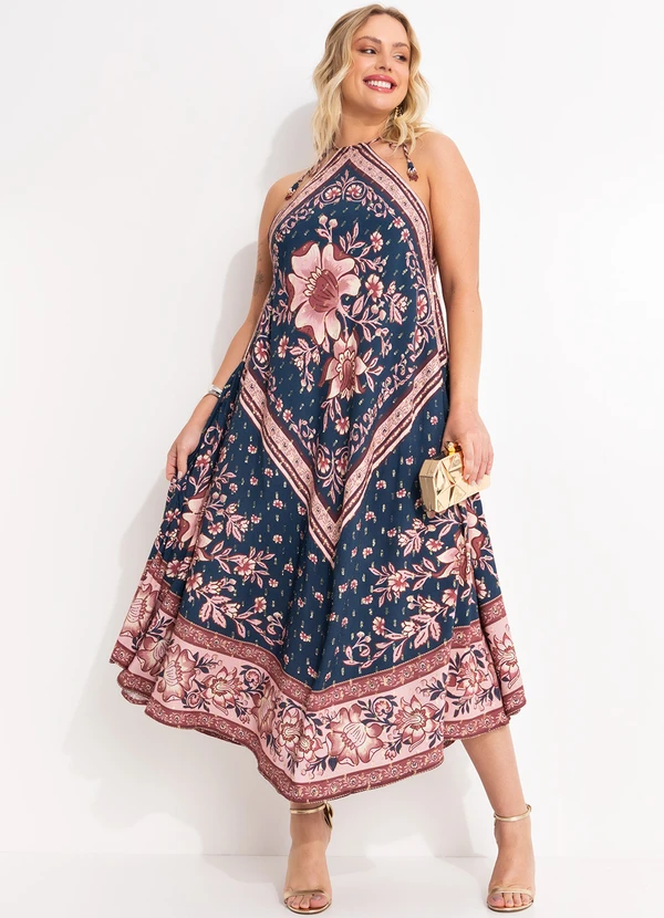 Farm - Vestido Viscose Jardim Boho Azul 5