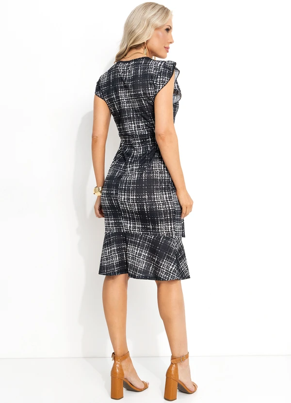 Moda Pop - Vestido Xadrez Abstrato em Malha 4