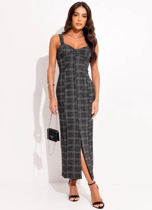 Colcci - Vestido Xadrez Cinza - COLCCI