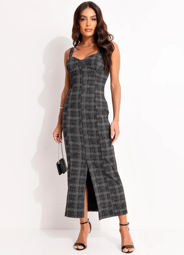 Colcci - Vestido Xadrez Cinza 3