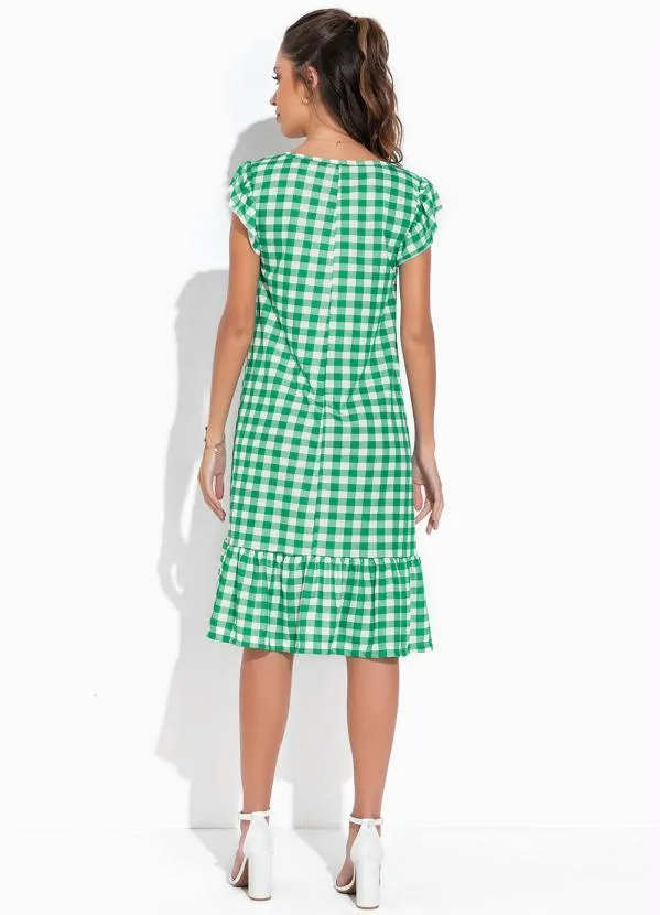 Moda Pop - Vestido Xadrez com Babados 5