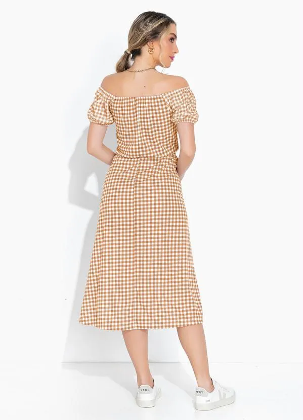 Moda Pop - Vestido Xadrez com Fendas e Recorte 2