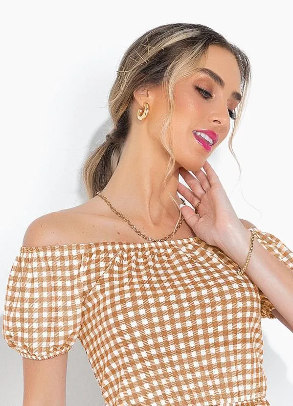 Moda Pop - Vestido Xadrez com Fendas e Recorte 3