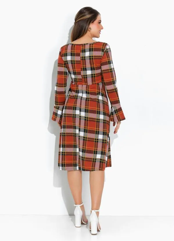 Rosalie - Vestido Xadrez com Manga Longa 5