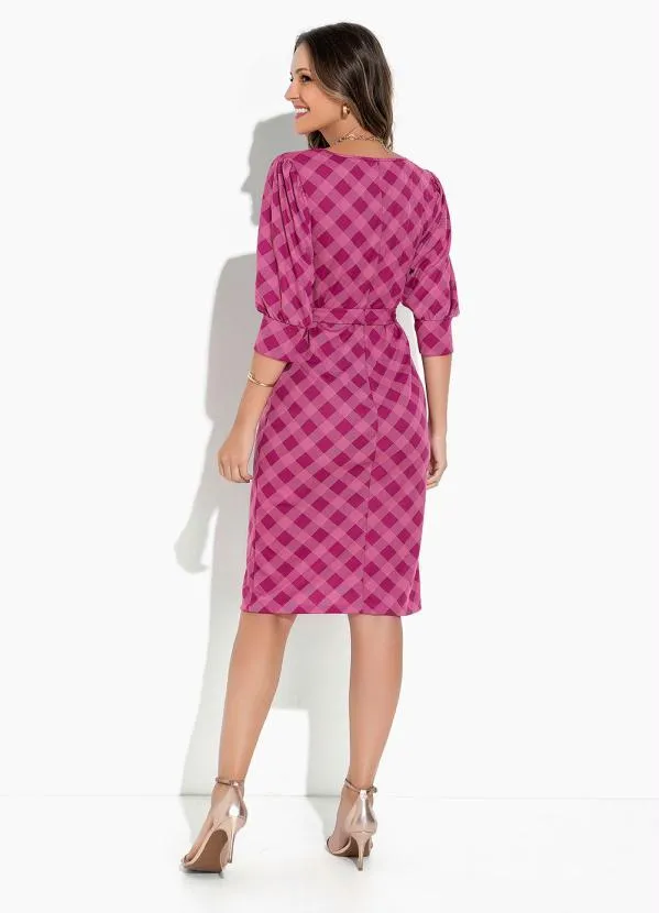 Rosalie - Vestido Xadrez Pink Tubinho 4