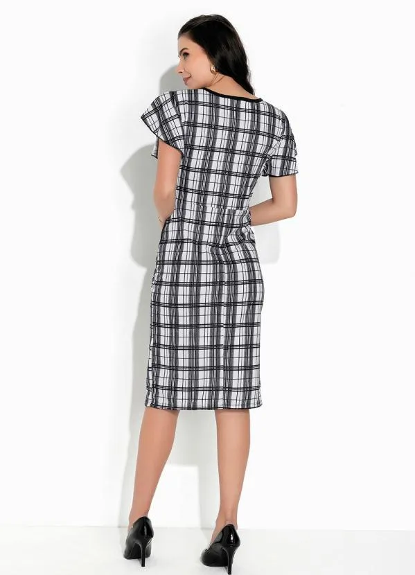 Rosalie - Vestido Xadrez Preto com Manga 5