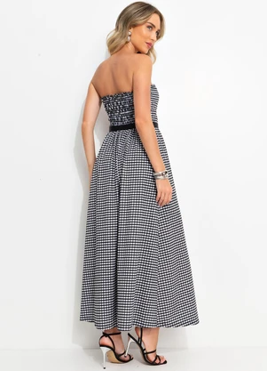 Bimini - Vestido Xadrez Preto e Branco em Malha - BIMINI
