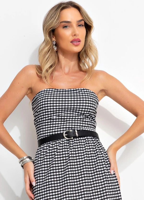Bimini - Vestido Xadrez Preto e Branco em Malha 6