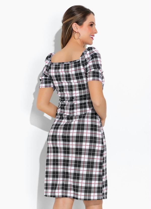 Rosalie - Vestido Xadrez Quadrado Moda Evangélica 2