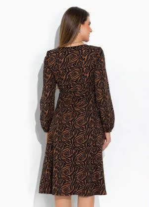 Rosalie - Vestido Zebra com Manga Longa - ROSALIE