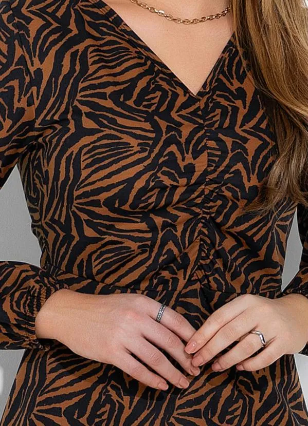 Rosalie - Vestido Zebra com Manga Longa 3