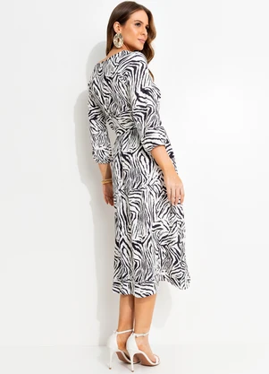 Quintess - Vestido Zebra em Alfaiataria Sarjada - QUINTESS