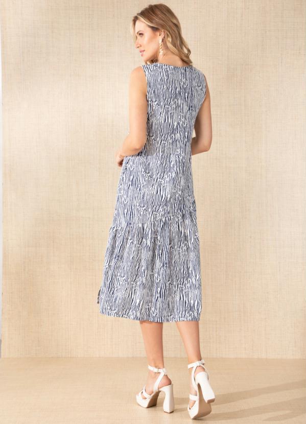 Quintess - Vestido Zebra Marinho com Bolsos 2
